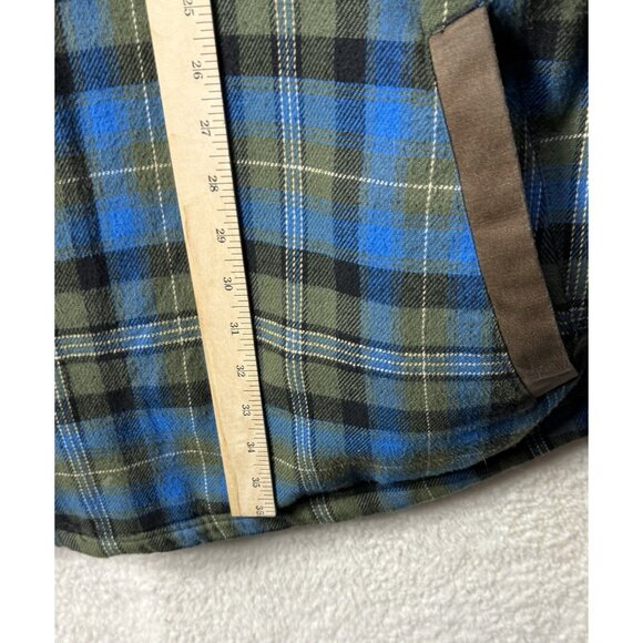 Legendary Whitetails Men's 4XT Blue Green Plaid Lined Flannel Shirt Jacket - Picture 10 of 10
